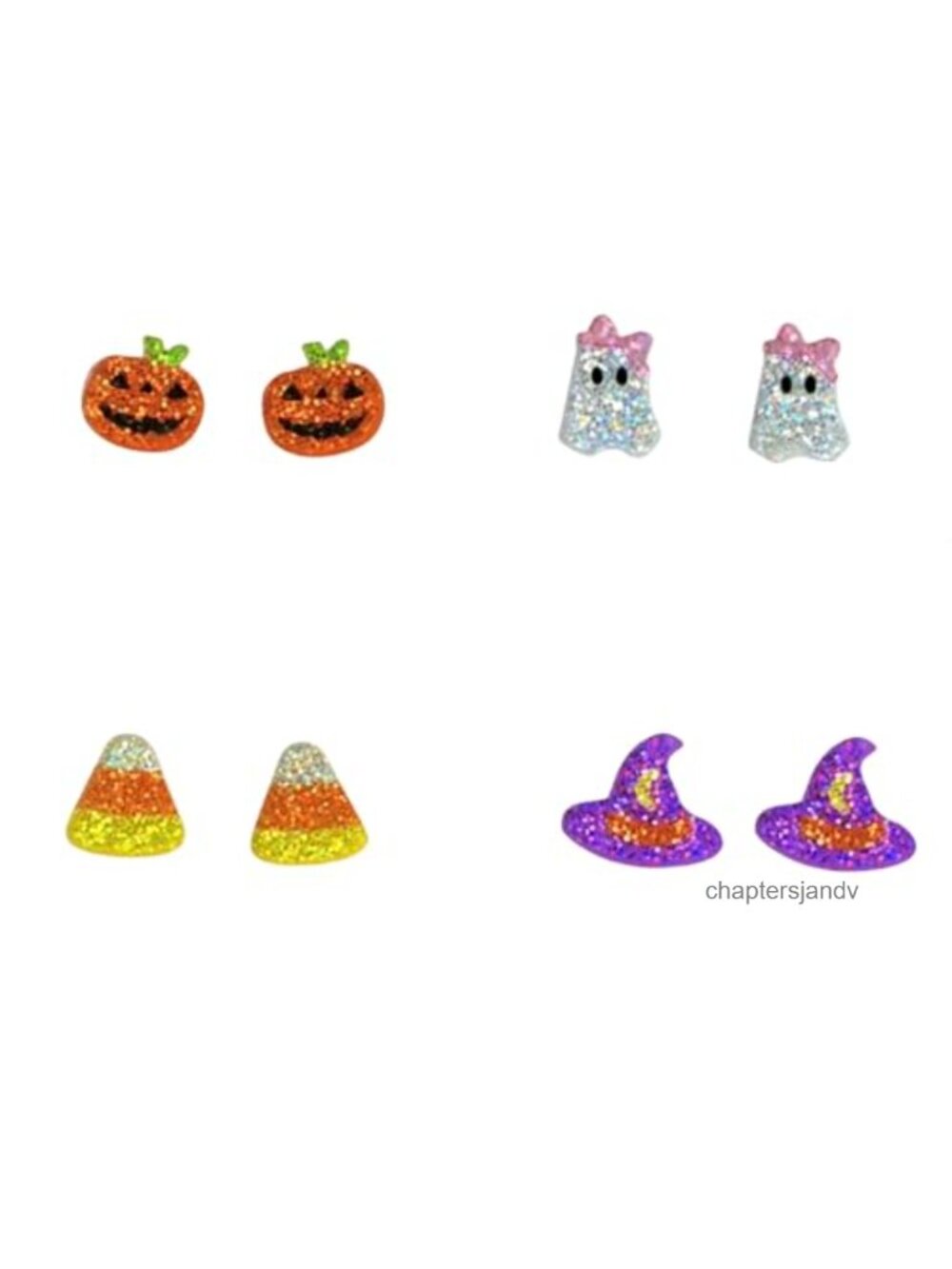 Halloween Stud Earrings Set Cute Pumpkin Ghost Witch Hat Corn Candy Acrylic